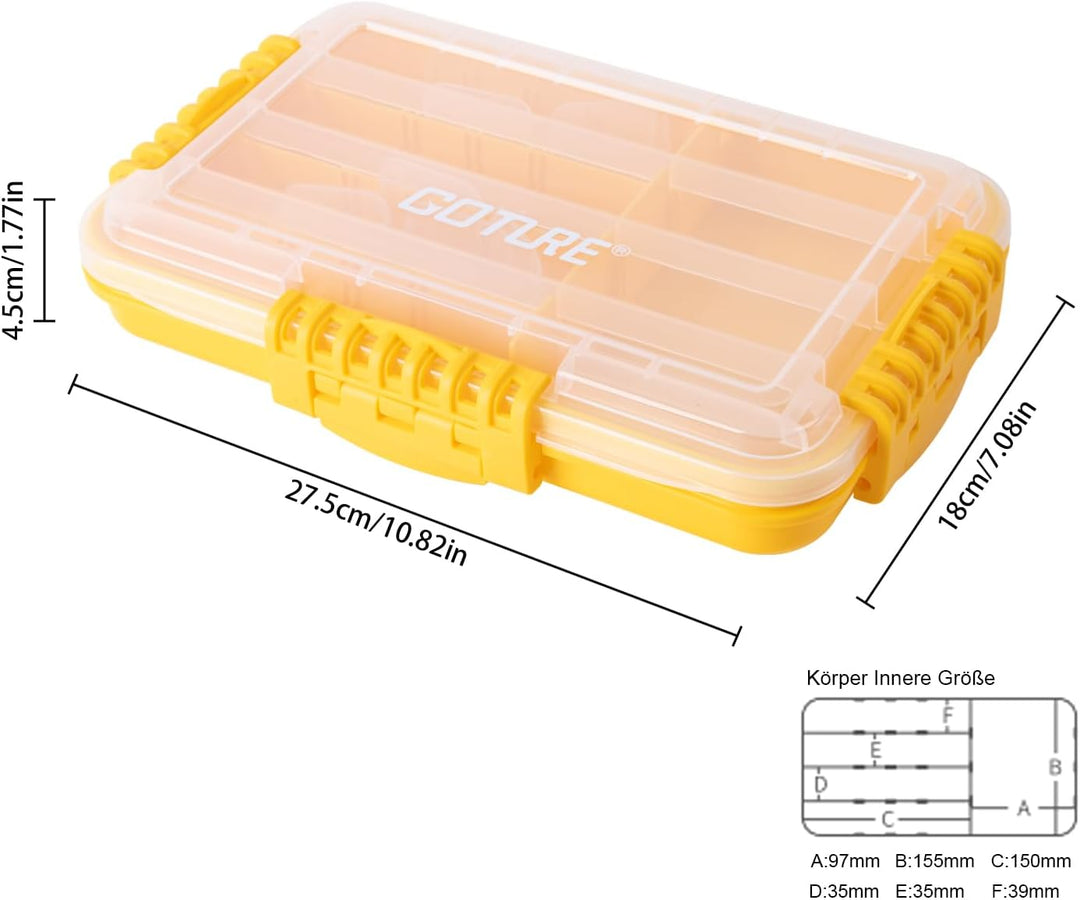 Goture Tacklebox,Kleinteilebox Angeln,Tackle Box Angeln,Köderbox,Angelbox kiste Koffer，Angelzubehör