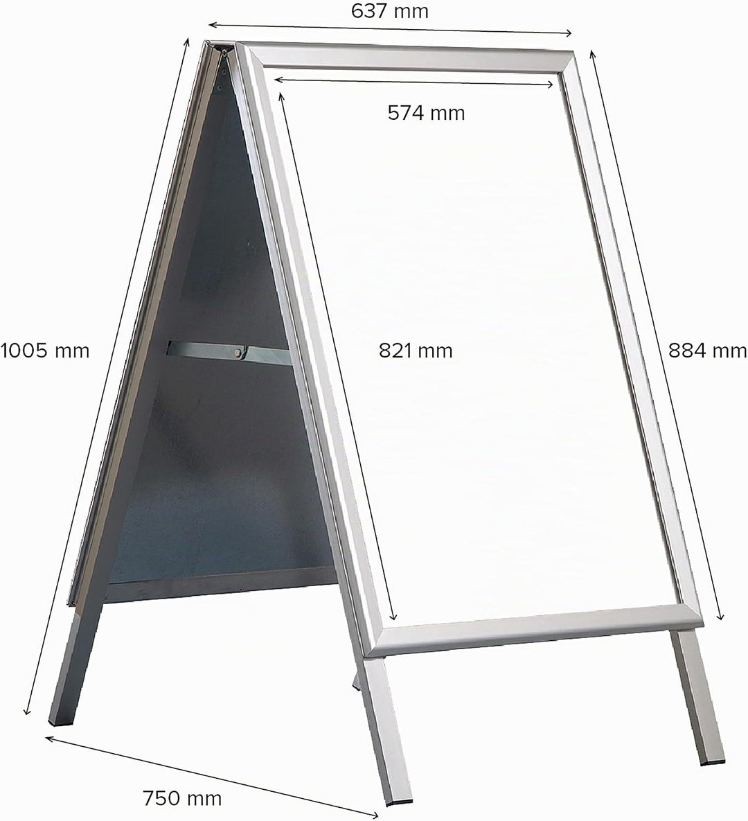DISPLAY SALES Kundenstopper wetterfest A1 in Silber | Plakatständer mit 25 mm Profil für DIN A1 Plak