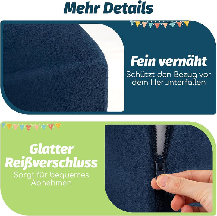 FANTASK 5 TLG. Grossbausteine, Kletterblöcke Softbausteine mit Bällebad (Marineblau), Navy Blue