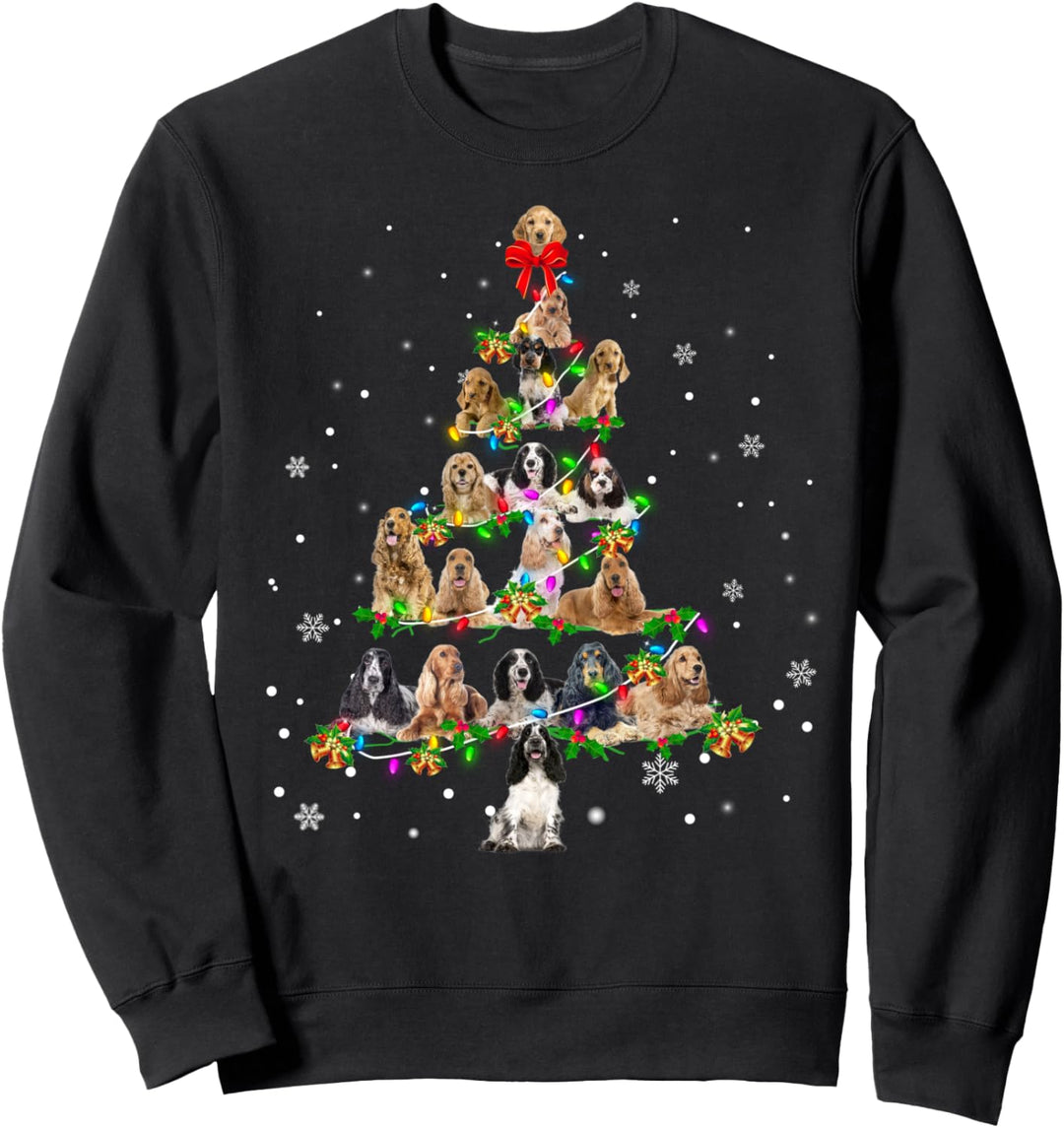 English Cocker Spaniel Christmas Tree X-Mas Gift Sweatshirt