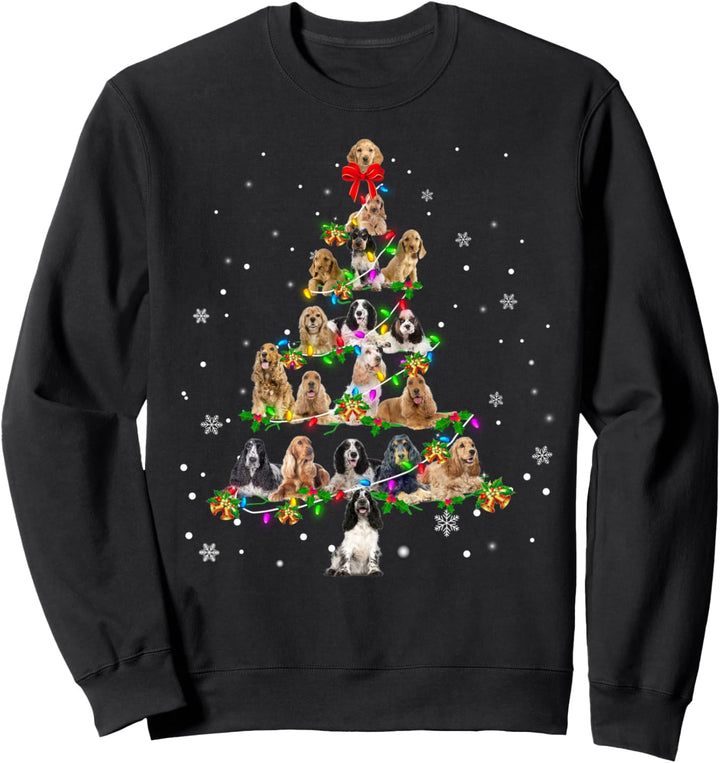 English Cocker Spaniel Christmas Tree X-Mas Gift Sweatshirt