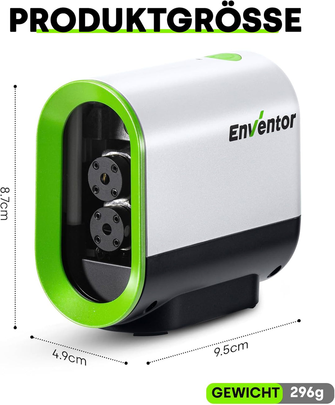 ENVENTOR Kreuzlinienlaser Grün, 50m Selbstnivellierend Laser Wasserwaage, Linienlaser mit Dualem Las