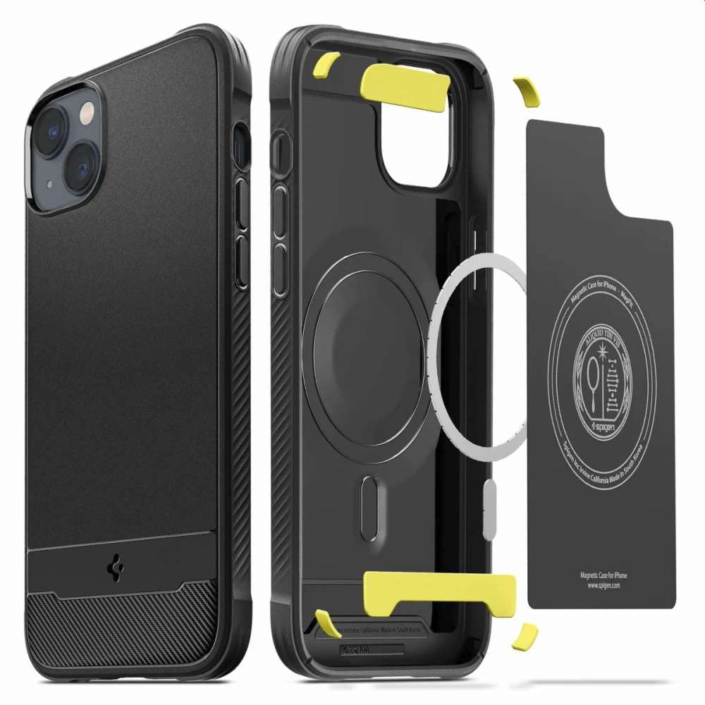 Spigen Rugged Armor MagFit Hülle Kompatibel mit iPhone 14 -Matte Black, Matte Black