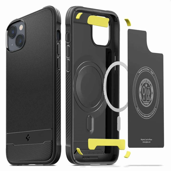 Spigen Rugged Armor MagFit Hülle Kompatibel mit iPhone 14 -Matte Black, Matte Black