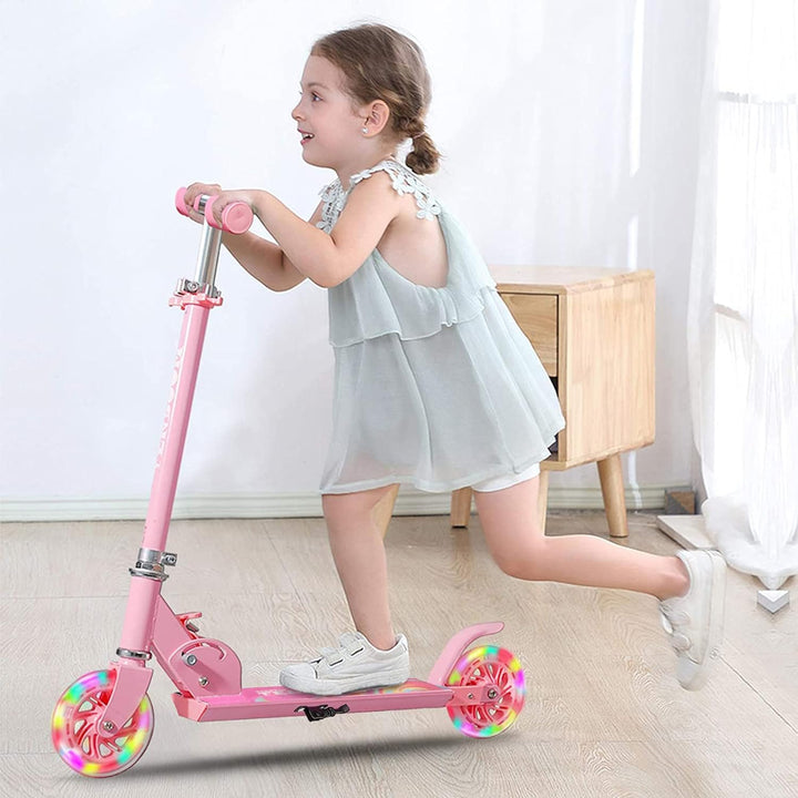 TENBOOM Roller Kinder ab 3 Jahre, 2 Räder Klappbar Scooter,3 Höhenverstellbare Kinderroller,Led-räde