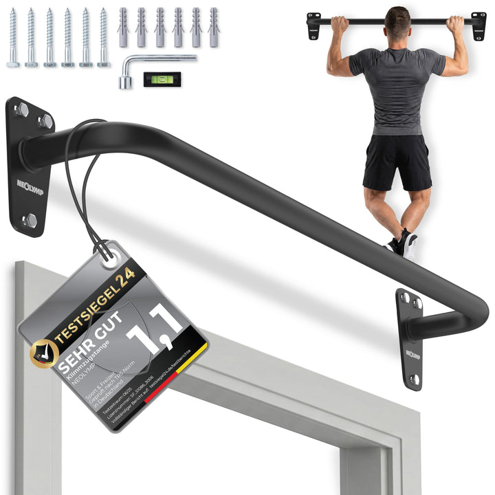 NEOLYMP Klimmzugstange Wandmontage bis 200kg – Stabile Pull Up Bar aus Premium Stahl für Home Gym, O