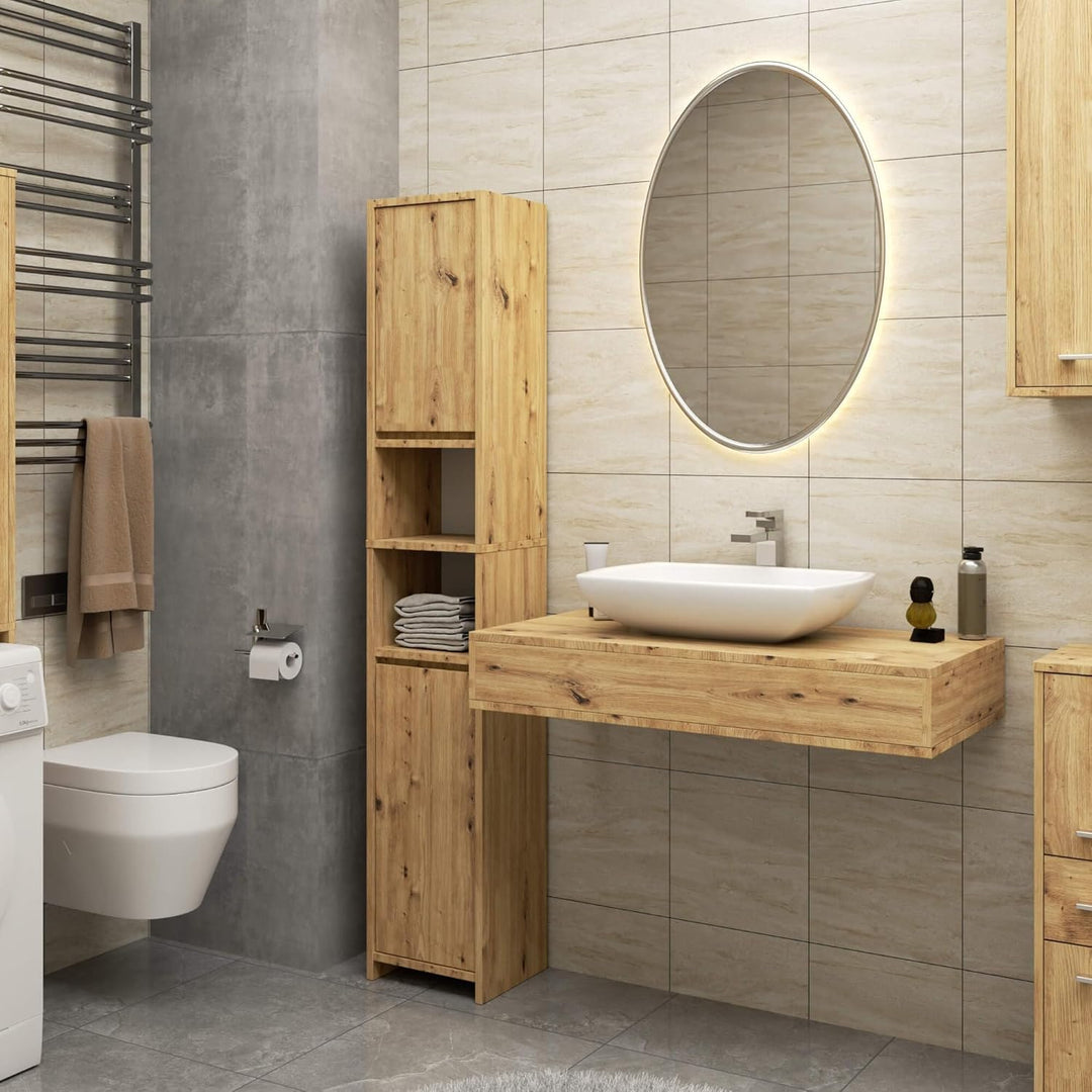 AKORD Badezimmerschrank schränke | Badezimmer kommode | FIN 85 2D1SZ, 2 Türen und 1 Schublade, B30 x