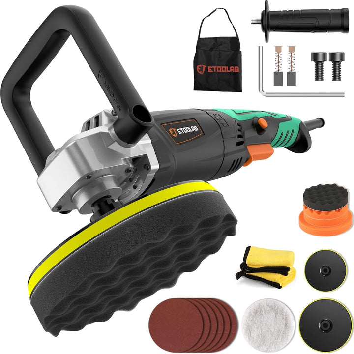 ETOOLAB Poliermaschine Auto, 1200W [Professional] 7 Variable Geschwindigkeit, 22 tlg, Auto Poliermas