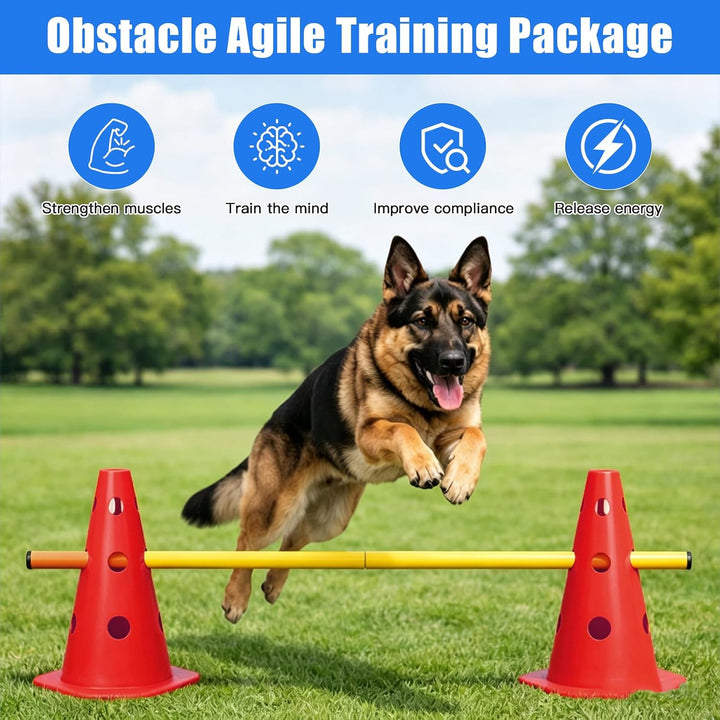 Agility Set Hunde, Agility Trainingsgerät Sports Cavaletti Hunde Steckhürdenset, Kegel Trainingshürd