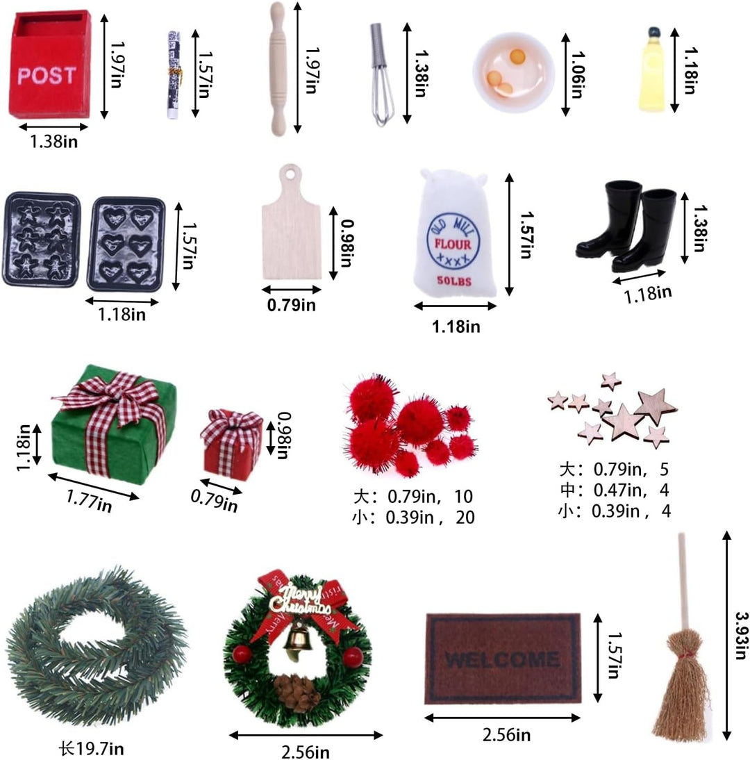 Wichteltür Zubehör Weihnachten Set, Wichteltür Zubehör Set Weihnachten, Weihnachtswichtel Tür Set, H