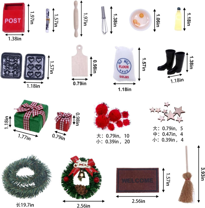 Wichteltür Zubehör Weihnachten Set, Wichteltür Zubehör Set Weihnachten, Weihnachtswichtel Tür Set, H