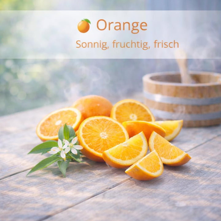 Dufte Momente Saunaaufguss-Konzentrat Orange – 250 ml – fruchtig & belebend – konzentriert & ergiebi