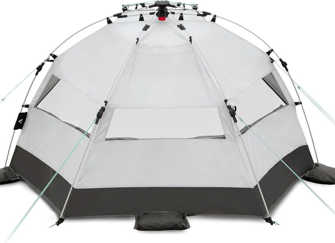 qeedo Quick Bay Strandmuschel für 2 Personen mit UV-Schutz 80+ und 360° Panorama View - leichtes Str
