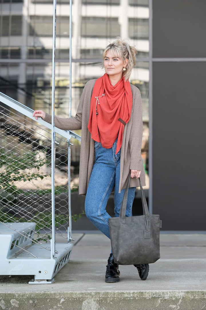 KNIT FACTORY - Sofia Handtasche - Stylische Damen Tasche - Mit Reissverschluss Verschliessbare Innen