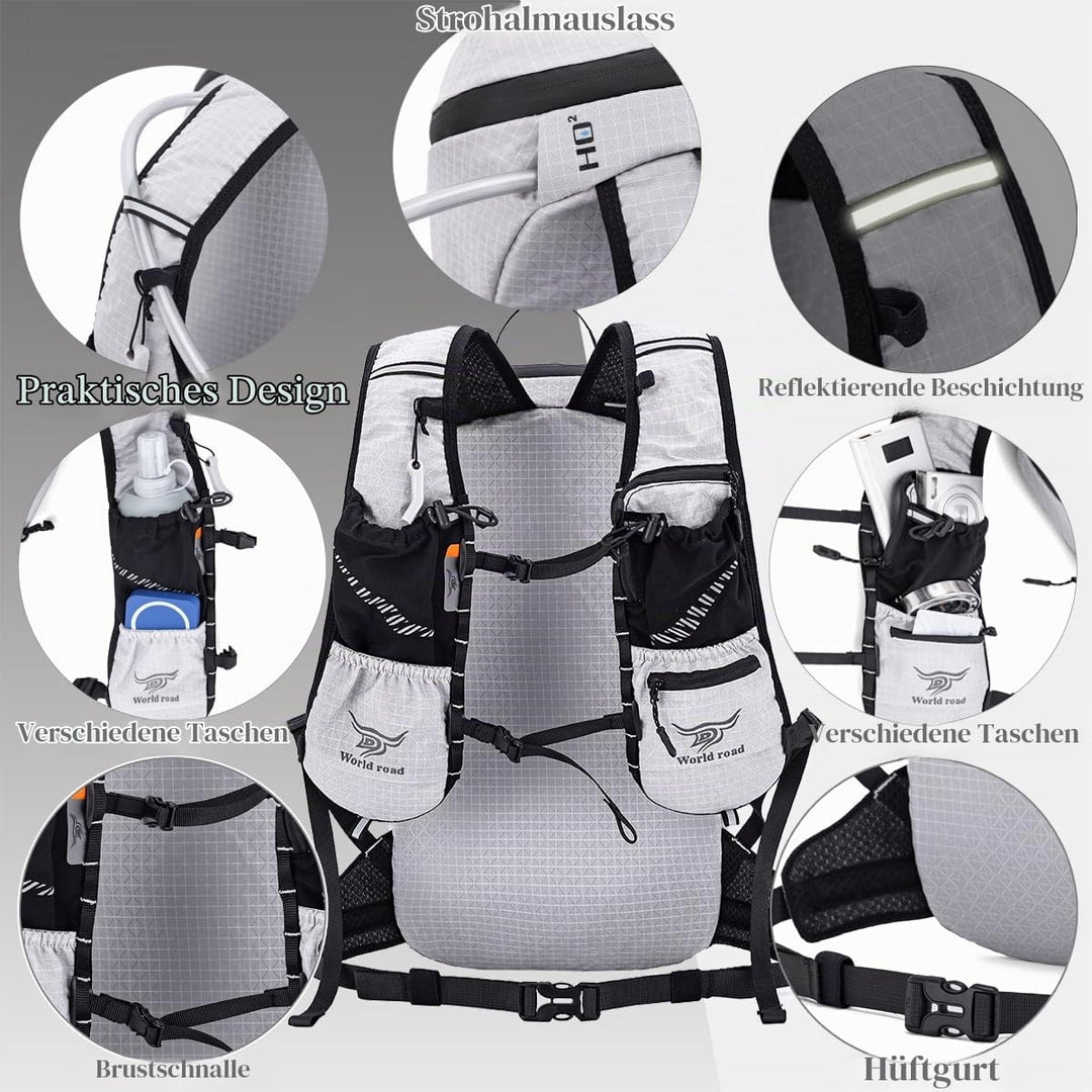 Kimwadalh Kleiner Rucksack 15L Wanderrucksack für Damen Herren Rucksäcke für Radsport Outdoor Trekki