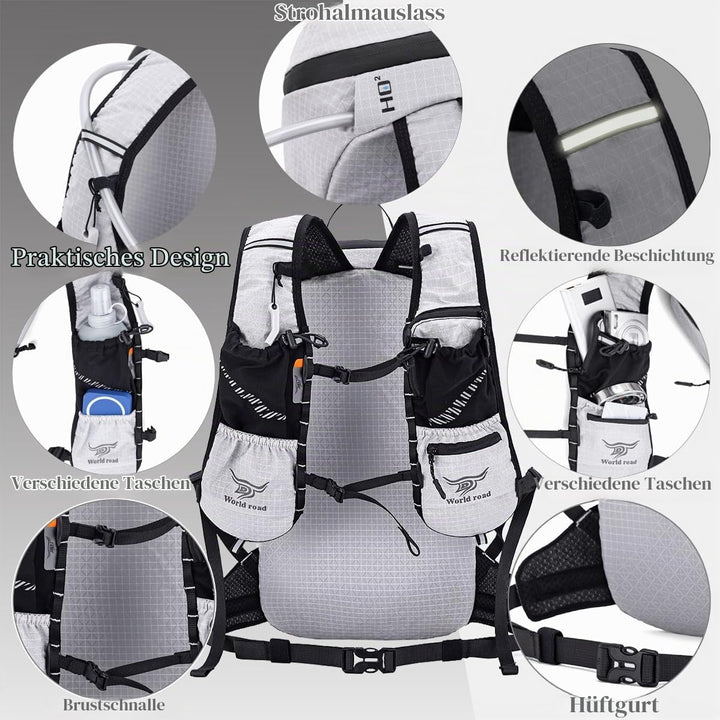 Kimwadalh Kleiner Rucksack 15L Wanderrucksack für Damen Herren Rucksäcke für Radsport Outdoor Trekki