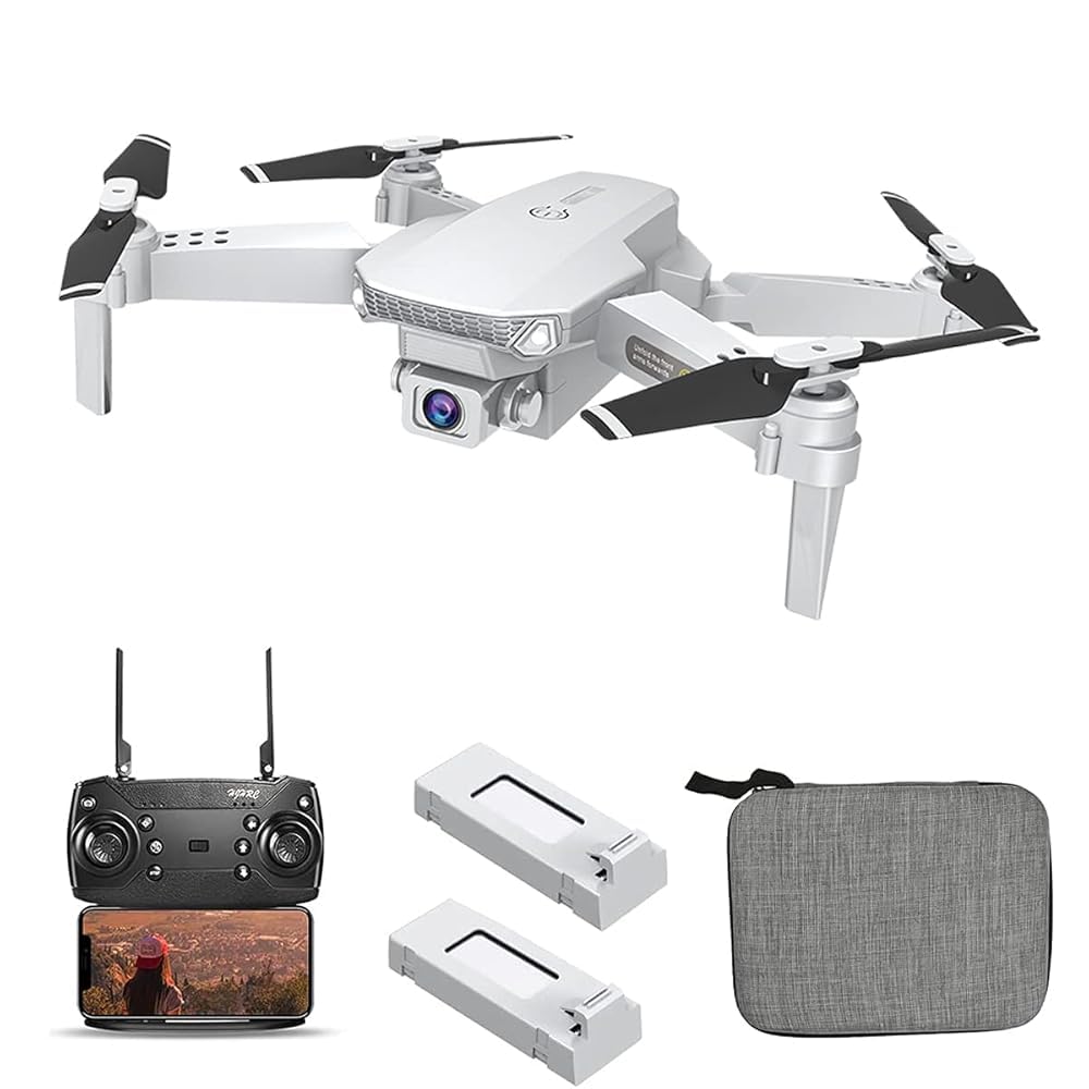 OBEST Drohne mit Kamera 4K, Faltbare RC Quadcopter, Optical Flow, 2 Akkus, One Key Start/Landen, 3D