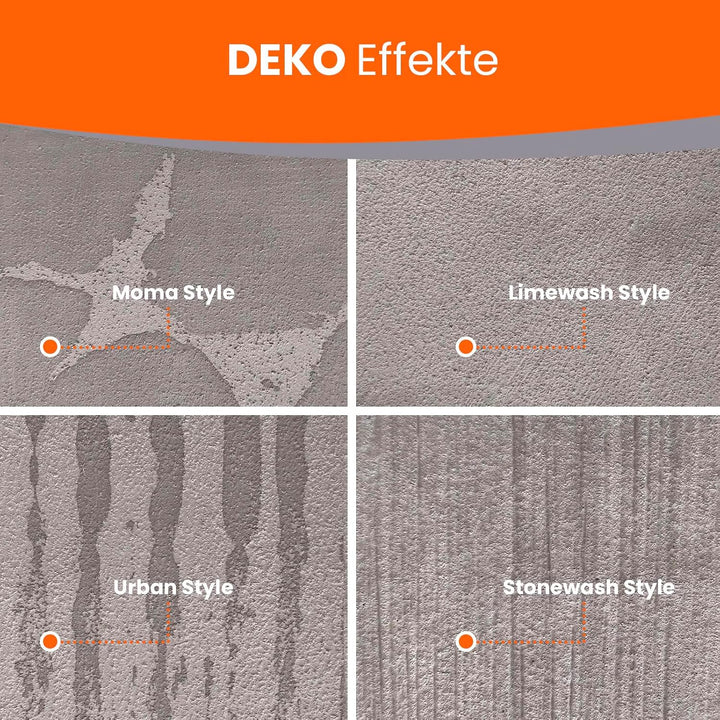 BEKATEQ Betonoptik in Betongrau 3kg, Stonewash Style Betonlook bis 7,5qm Betonspachtel inkl. Werkzeu