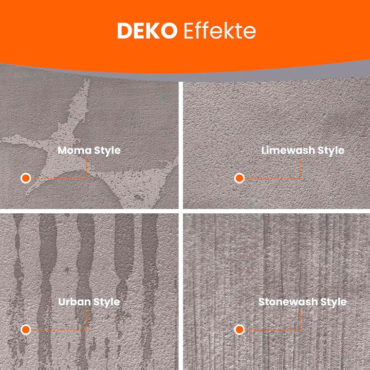 BEKATEQ Betonoptik in Betongrau 12kg, Moma Style Betonlook bis 30qm Betonspachtel inkl. Werkzeug, Ef