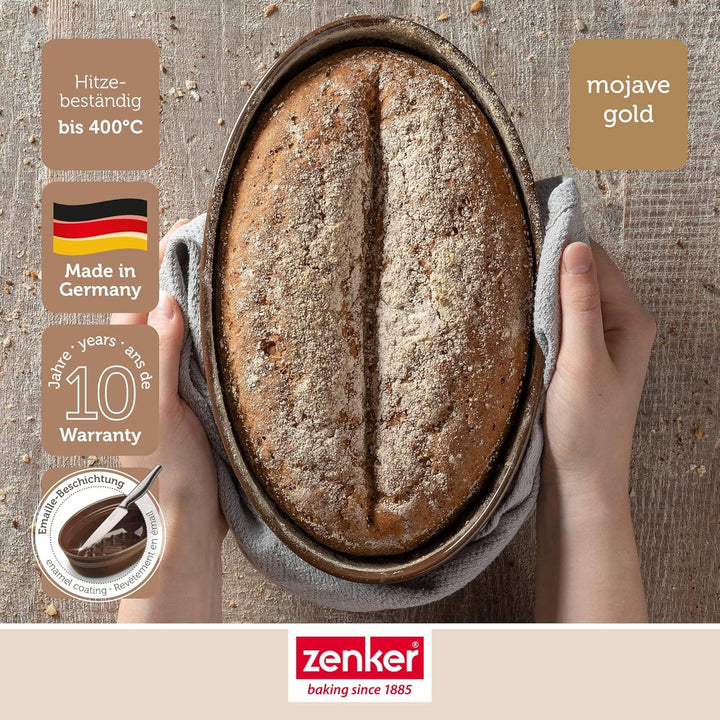 Zenker Brotbackform Dein Brot! – Emaille, kastanienbraun, 2000 ml, 265 x 165 x 92 mm, hitzebeständig