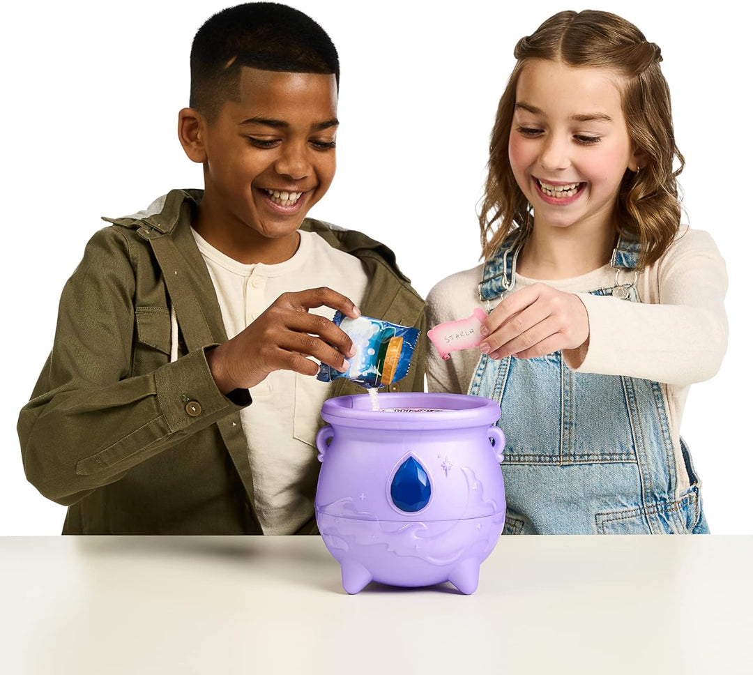 Magic Mixies Color Surprise Zauberkessel mit Plüschfigur, 6 verschiedenen Farbwechsel-Überraschungen
