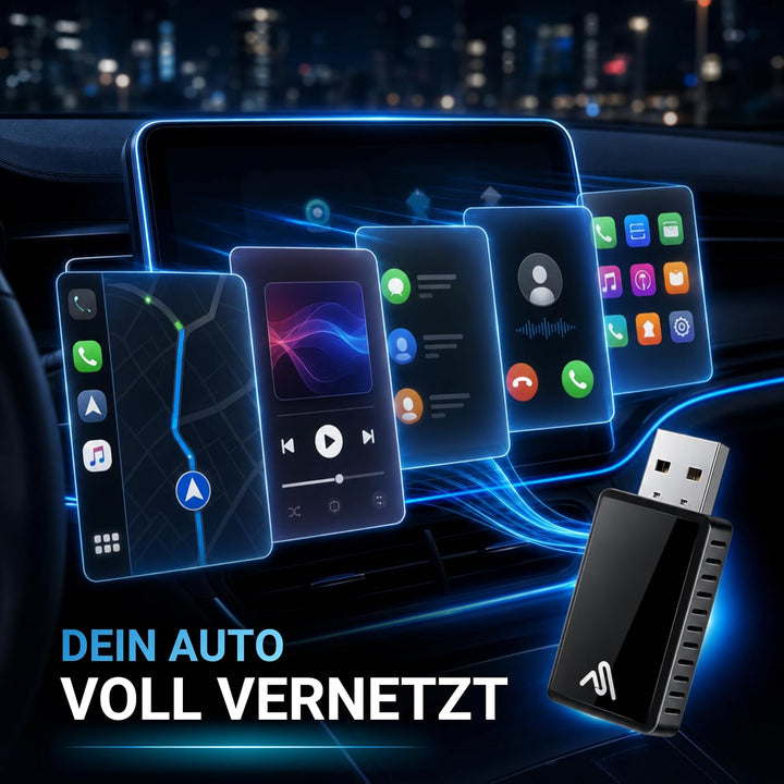 AutoSky Wireless Carplay Adapter & Android Auto - Verwandeln Sie kabelgebundenes zu drahtlosem Carpl