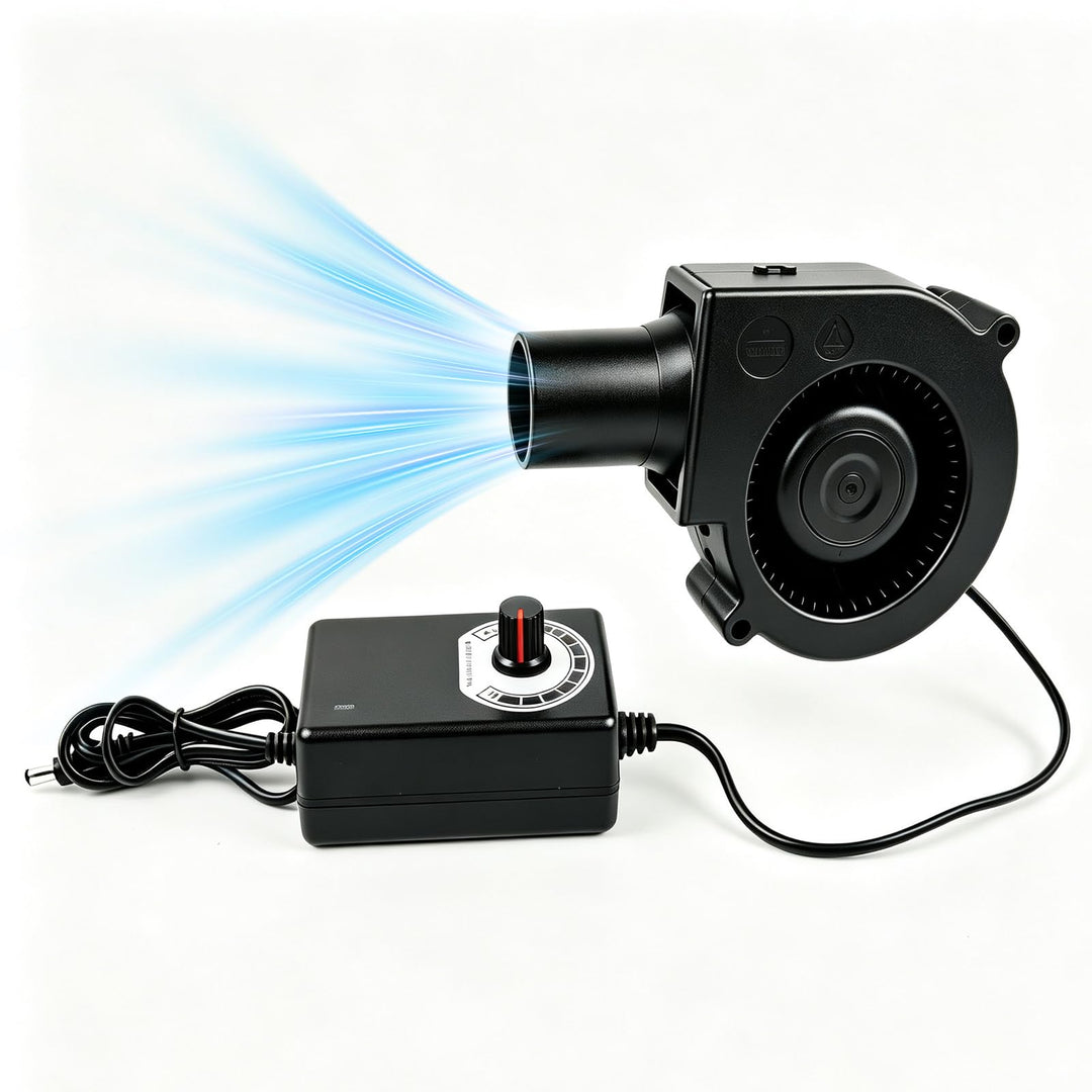 1 Stück 150m³/h Gebläse Lüfter 230V, AC Radiallüfter mit Drehzahlregler, 30W Turbinengebläse mit 800