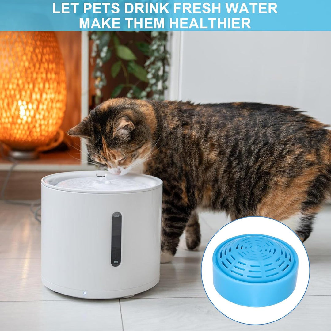 Filter Katzenbrunnen, 6 Stück Katzenbrunnen Filter, Trinkbrunnenfilter mit 2 Liter Edelstahl Runde H