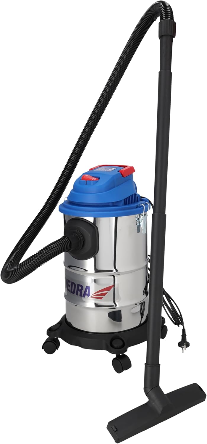 Dedra Nass-/Trockensauger DED6610, stark 1200 W, 20 Liter Fassungsvermögen, Baumwollfilter + Beutel,