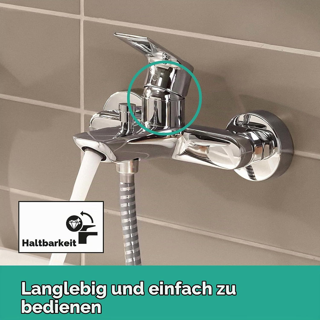 hansgrohe Wannenarmatur Rebris E, Aufputz Badarmatur für 2 Funktionen, Chrom Chrom Wanne, Chrom Wann