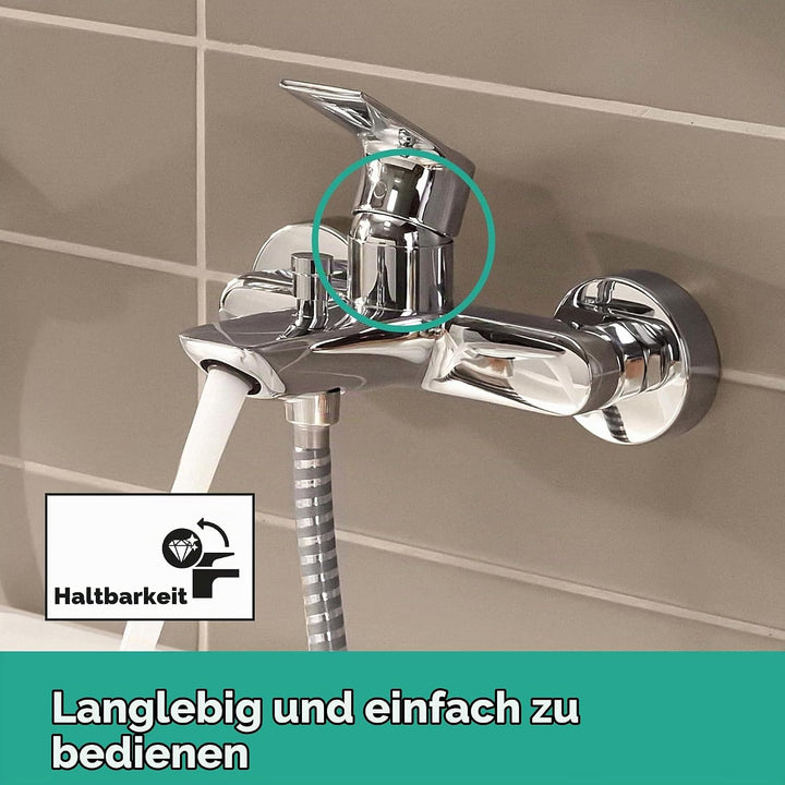 hansgrohe Wannenarmatur Rebris E, Aufputz Badarmatur für 2 Funktionen, Chrom Chrom Wanne, Chrom Wann