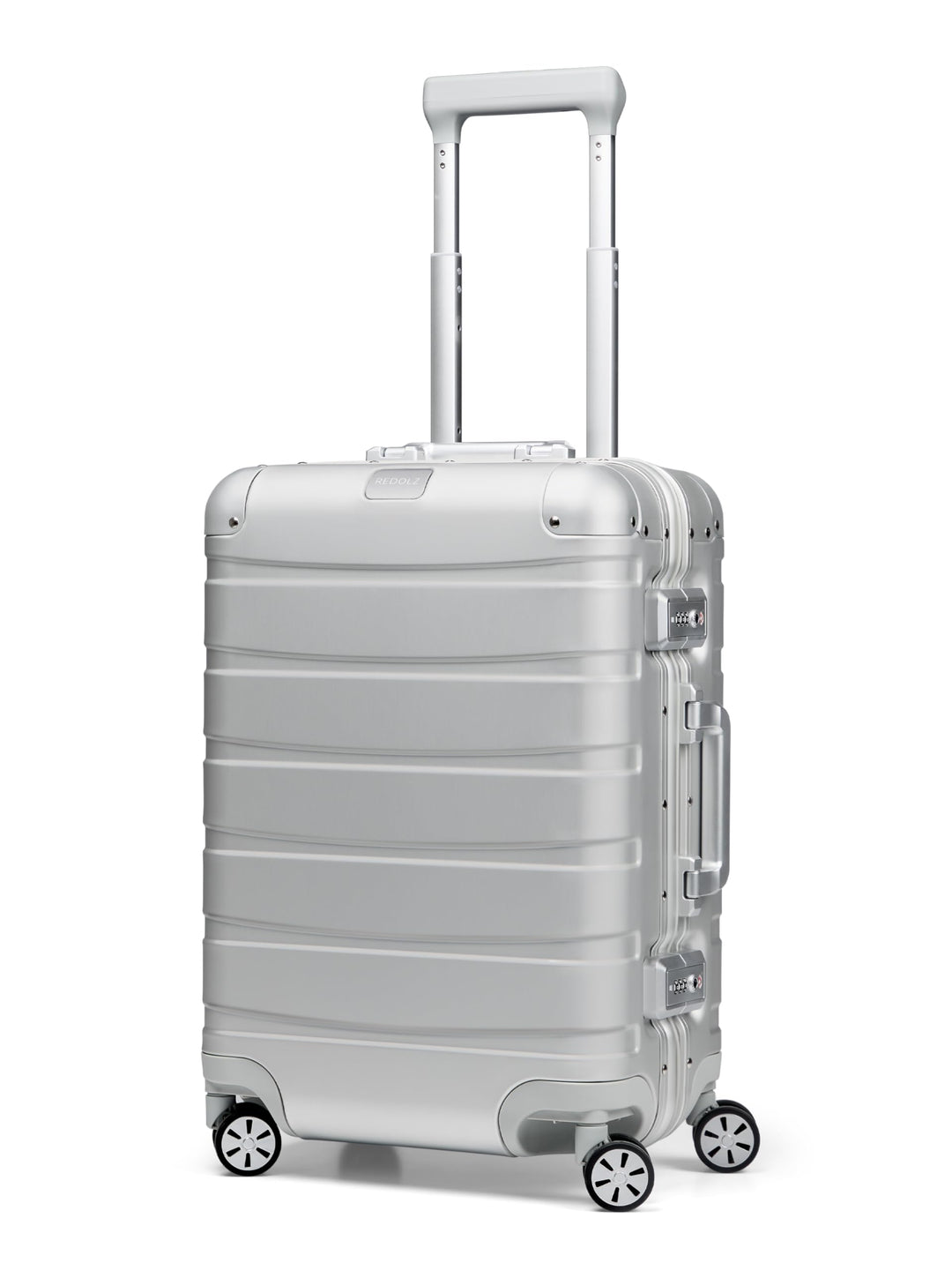 REDOLZ Pro Aluminium Handgepäck Koffer 55x37x23 cm Kabinenkoffer Hartschale 4 Rollen Spinner Trolley