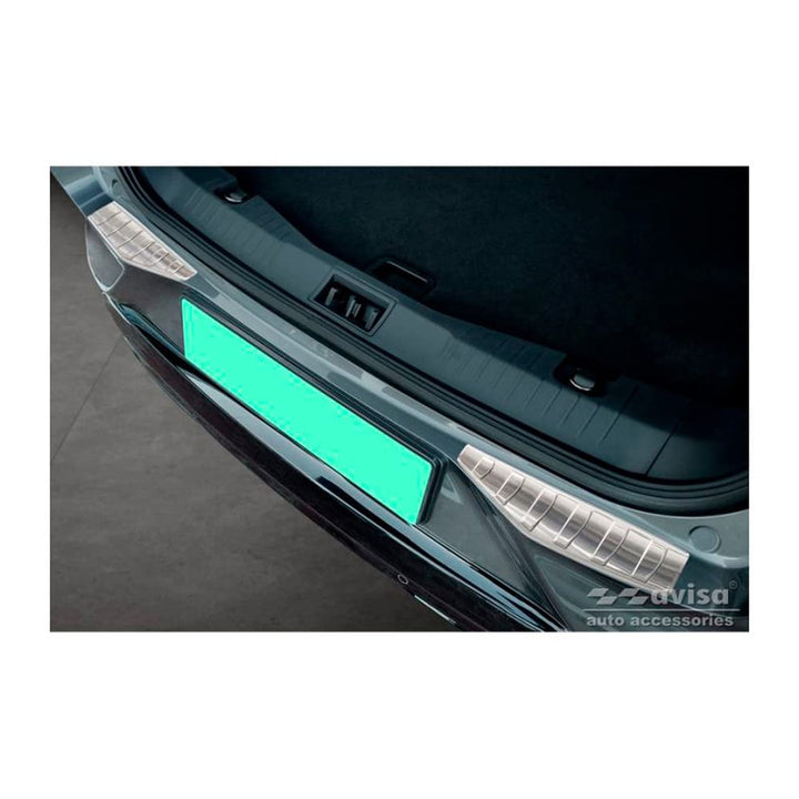 Avisa Edelstahl Heckstossstangenschutz kompatibel mit Ford Mustang Mach-E 2020- 'Ribs' (2-Teilig)