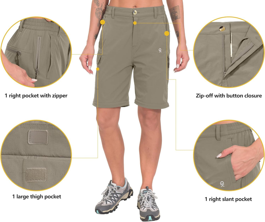 Little Donkey Andy Wanderhose Damen Zip Off Stretch Cabrio Softshellhose Schnell Trocknende mit Reis