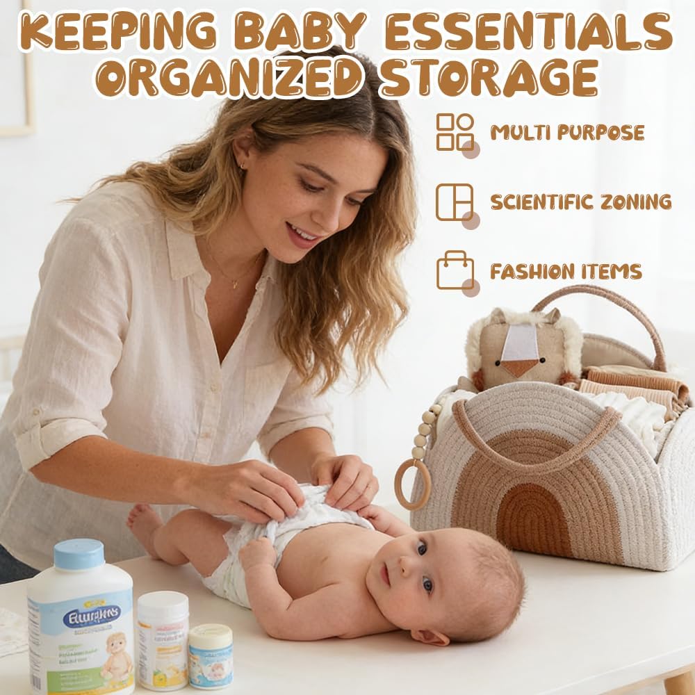 ADDLIVE Wickeltasche Organizer, Wickeltisch Organizer, Wickelorganizer, Wickelkorb, Baby Organizer m