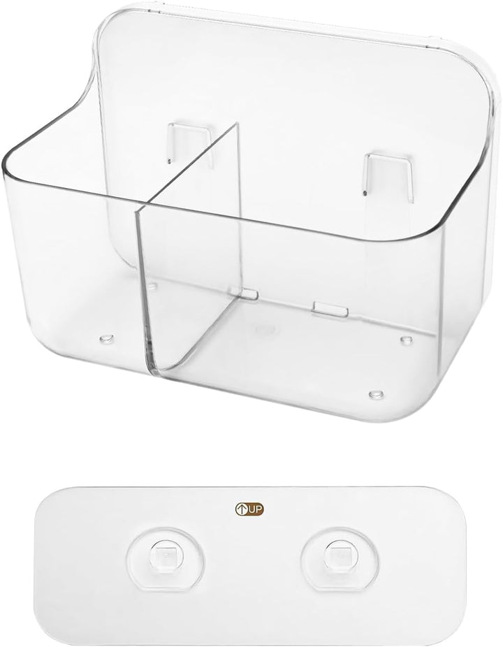 CGBE Duschablage Ohne Bohren, 2 Packs Transparenter Badezimmer Organizer für Wandmontage mit Selbstk