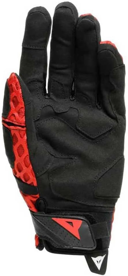 Dainese Air-Maze Unisex Gloves, Motorradhandschuhe Sommer Textil, für Damen und Herren, Schwarz/Rot,
