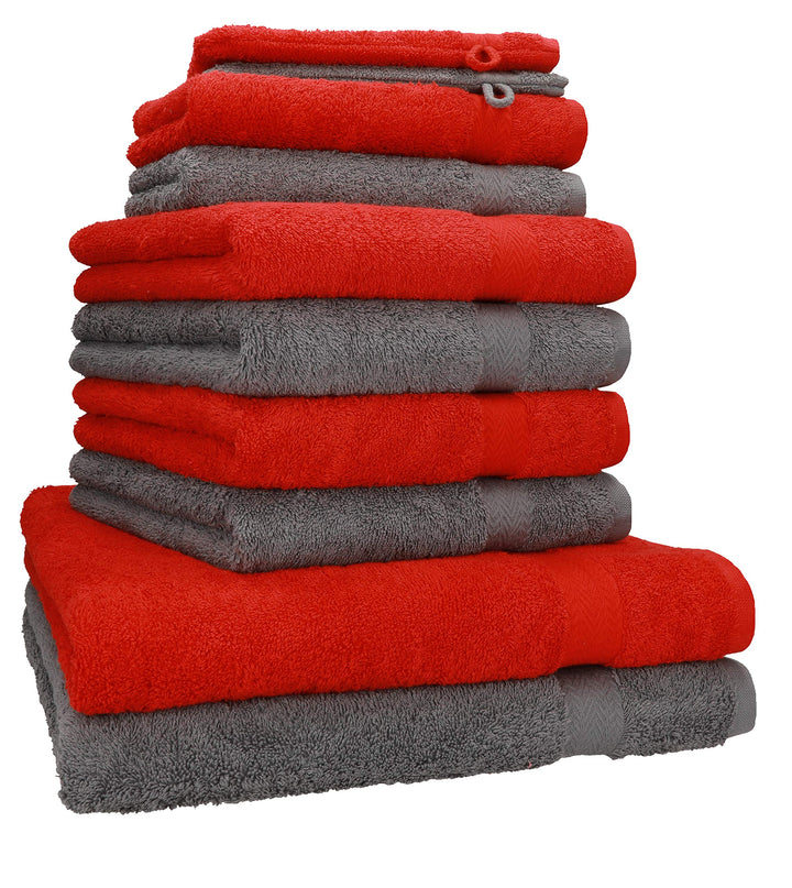 Betz Premium Frottier Handtuch-Set 10-teilig - 2X Duschtücher - 4X Handtücher - 2X Gästetücher - 2X