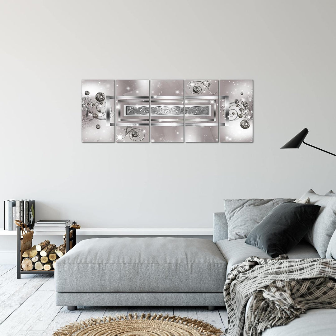 Runa Art Bild Abstrakt Wandbilder auf Vlies Leinwand 5 Teilig Wanddekoration Wohnzimmer Schlafzimmer