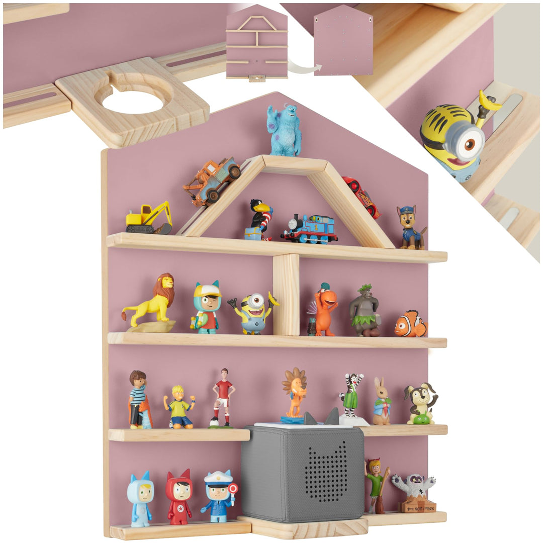 tectake® Holz Regal mit Magnetstreifen für Wand Montage, Wandregal für&