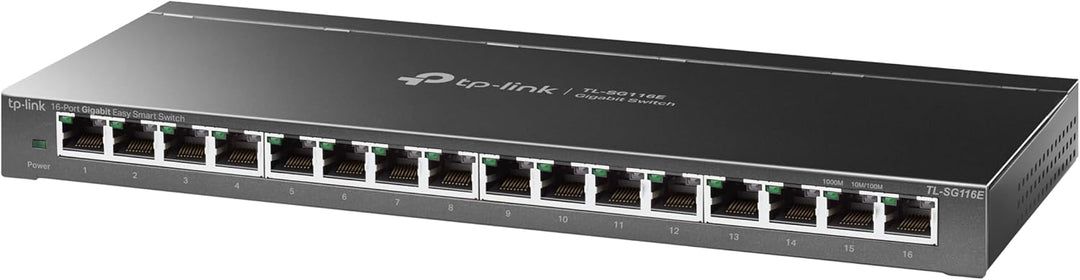 TP-Link TL-SG116E 16-Ports Gigabit Easy Smart Managed Netzwerk Switch(Gigabit-RJ45-Ports, Metallgehä