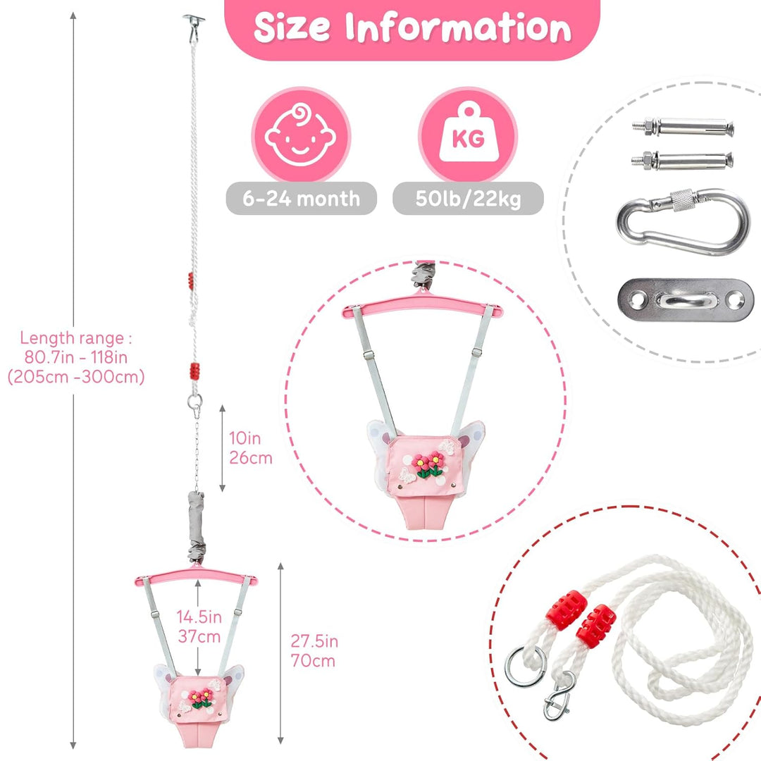 FUNLIO Baby Jumper mit Deckenhaken für 6–24 Monate, Türhopser für Babys für drinnen und draussen, Ba