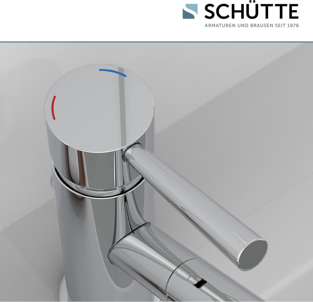 Schütte Waschtischarmatur Cornwall, Badarmatur, Wasserhahn für das Bad, Einhebelmischer mit Ablaufga