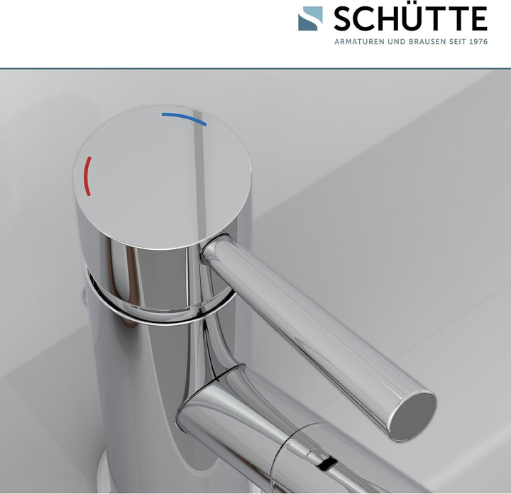 Schütte Waschtischarmatur Cornwall, Badarmatur, Wasserhahn für das Bad, Einhebelmischer mit Ablaufga