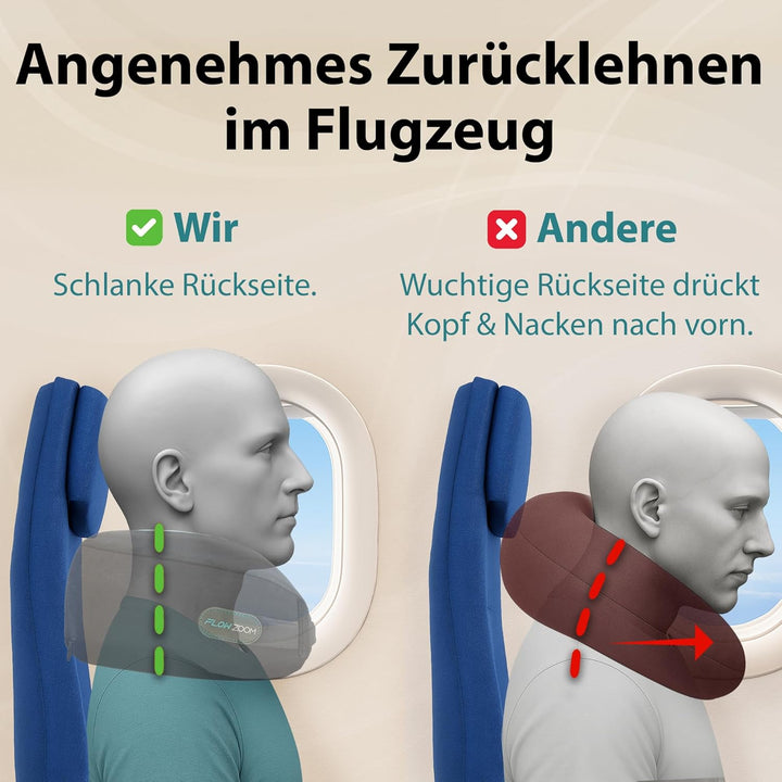 FLOWZOOM Dream Pro - Nackenkissen mit extra seitlicher Stütze und flexibel einstellbarem Klettversch
