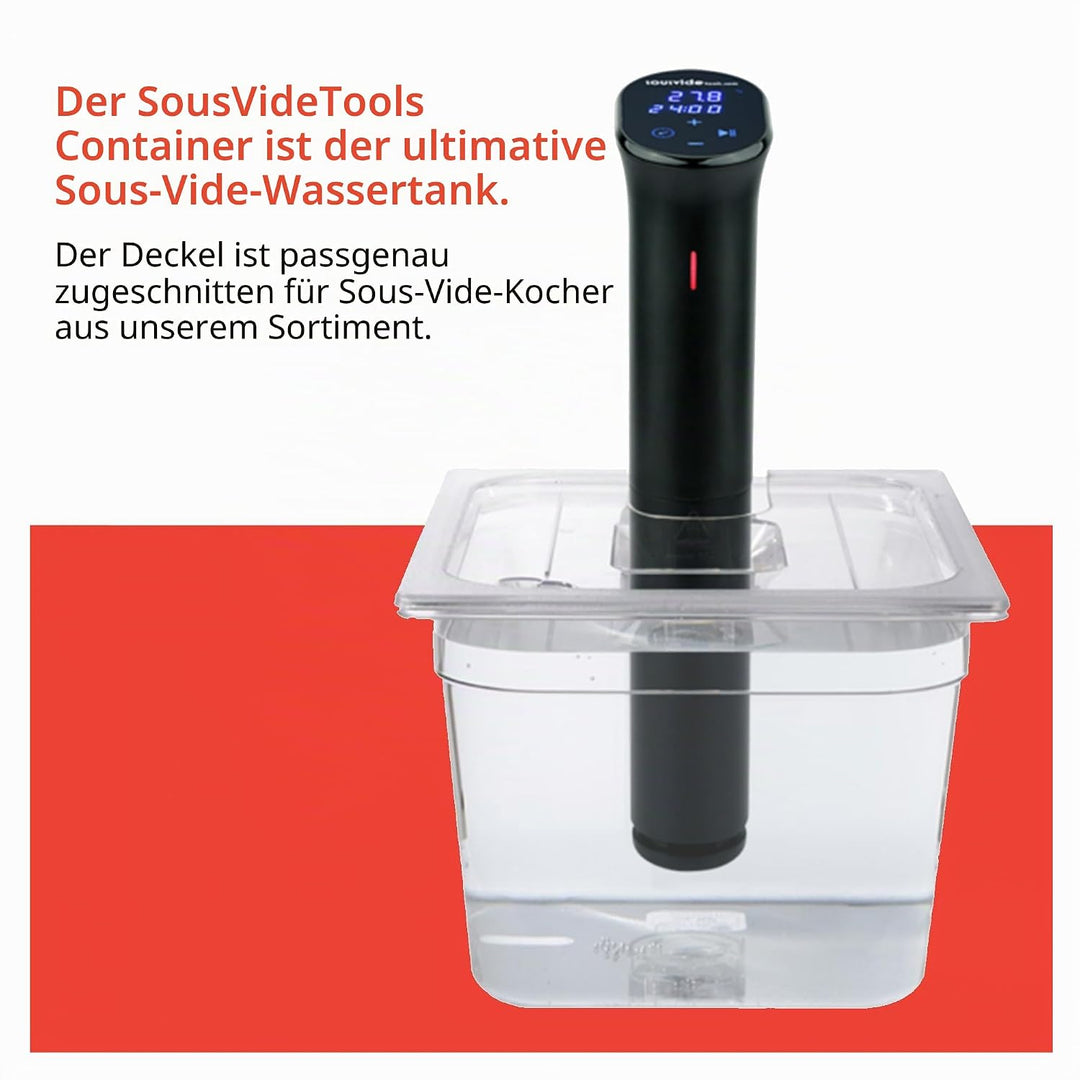 SousVideTools Container aus Polycarbonat, 11,6 l, mit Deckel passend für den iVide 2.0 Sous-Vide-Sti