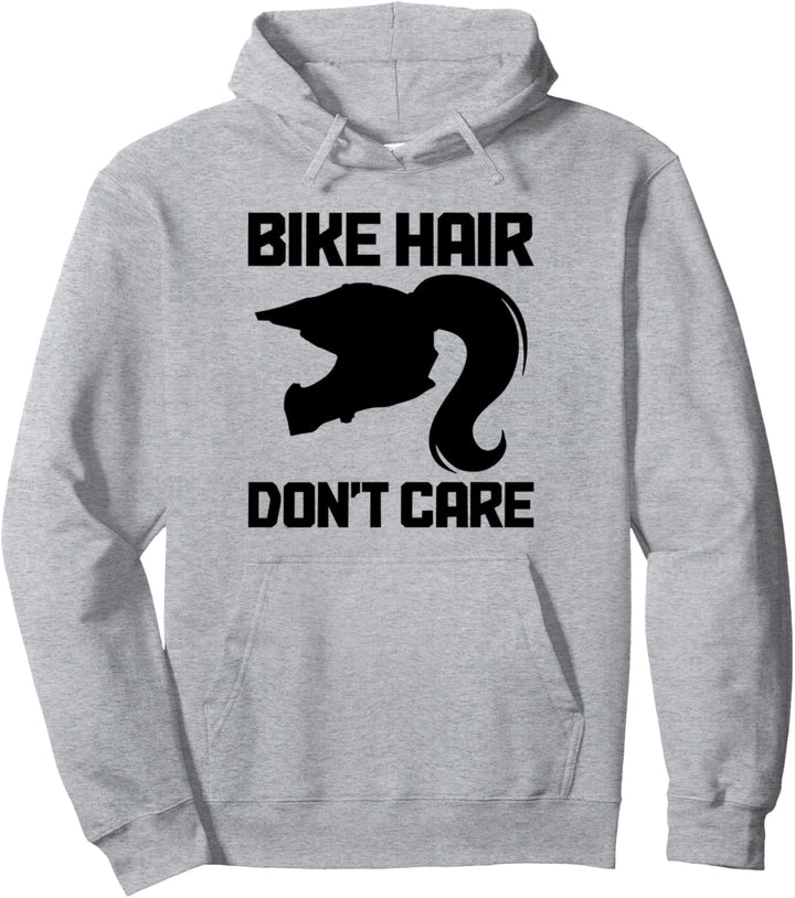 Fahrrad Hair Don't Care Lustiges Motocross MX Dirt Biker Girl Pullover Hoodie