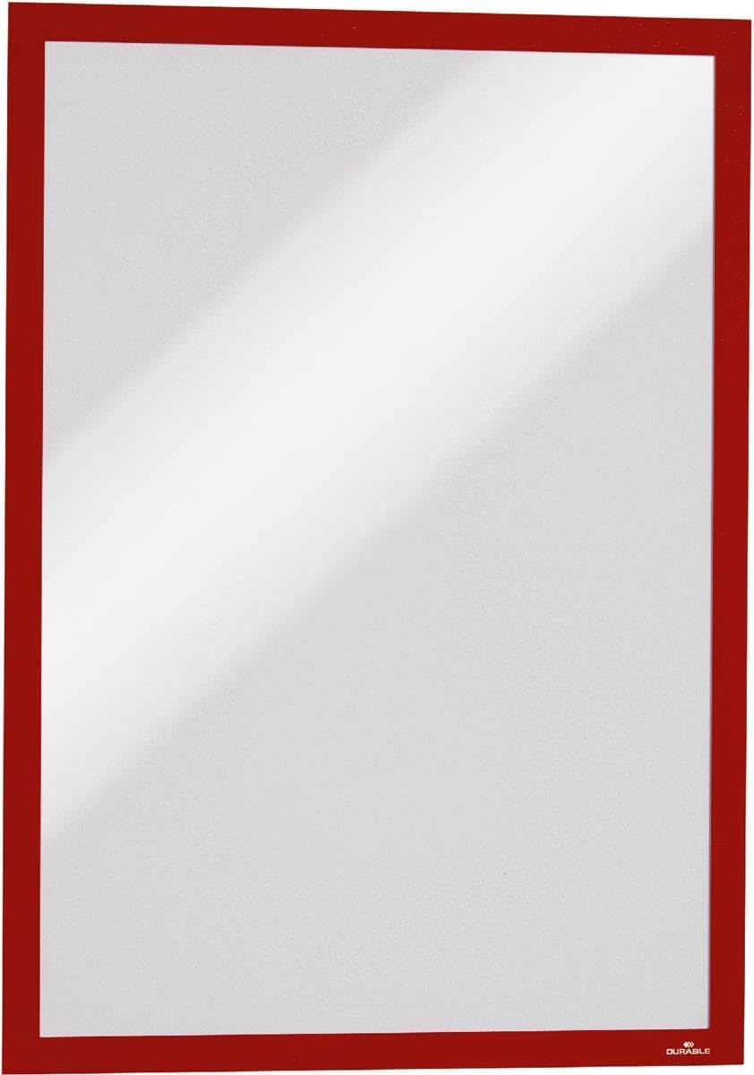 Durable Info-Rahmen Duraframe Magnetic (A3, Magnetrahmen für metallische Oberflächen) 5 Stück, rot,