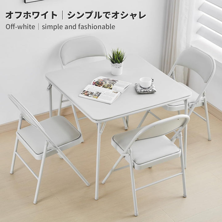 BOOSDEN Klapptisch, Weiss, Klappbar Tisch als Campingtisch, Gartentisch, Balkontisch, Esstisch, Falt