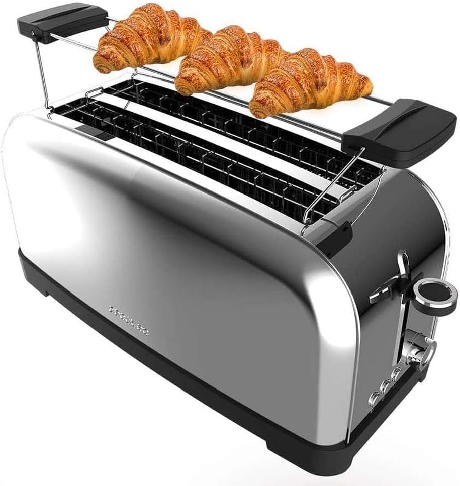 Cecotec Vertikaler Toaster Toastin' time 1500 Inox, 1500W, Doppelter langer und breiter Schlitz 3,8